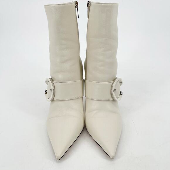 Jimmy Choo White Magik 90 Leather Pointed Toe Heeled Ankle Boot size IT 39 - Picture 5 of 13